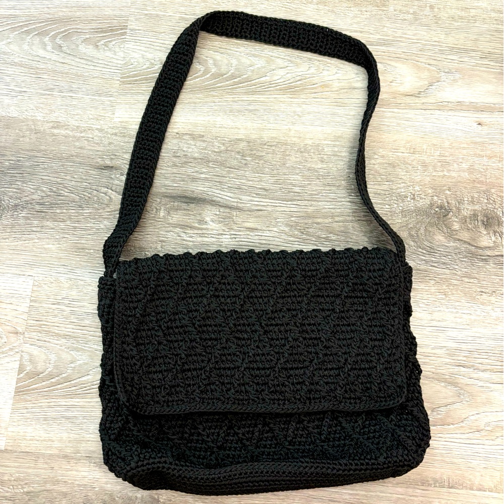 The Sak Shoulder bag crochet fold over closure black - The Sak Black Purse